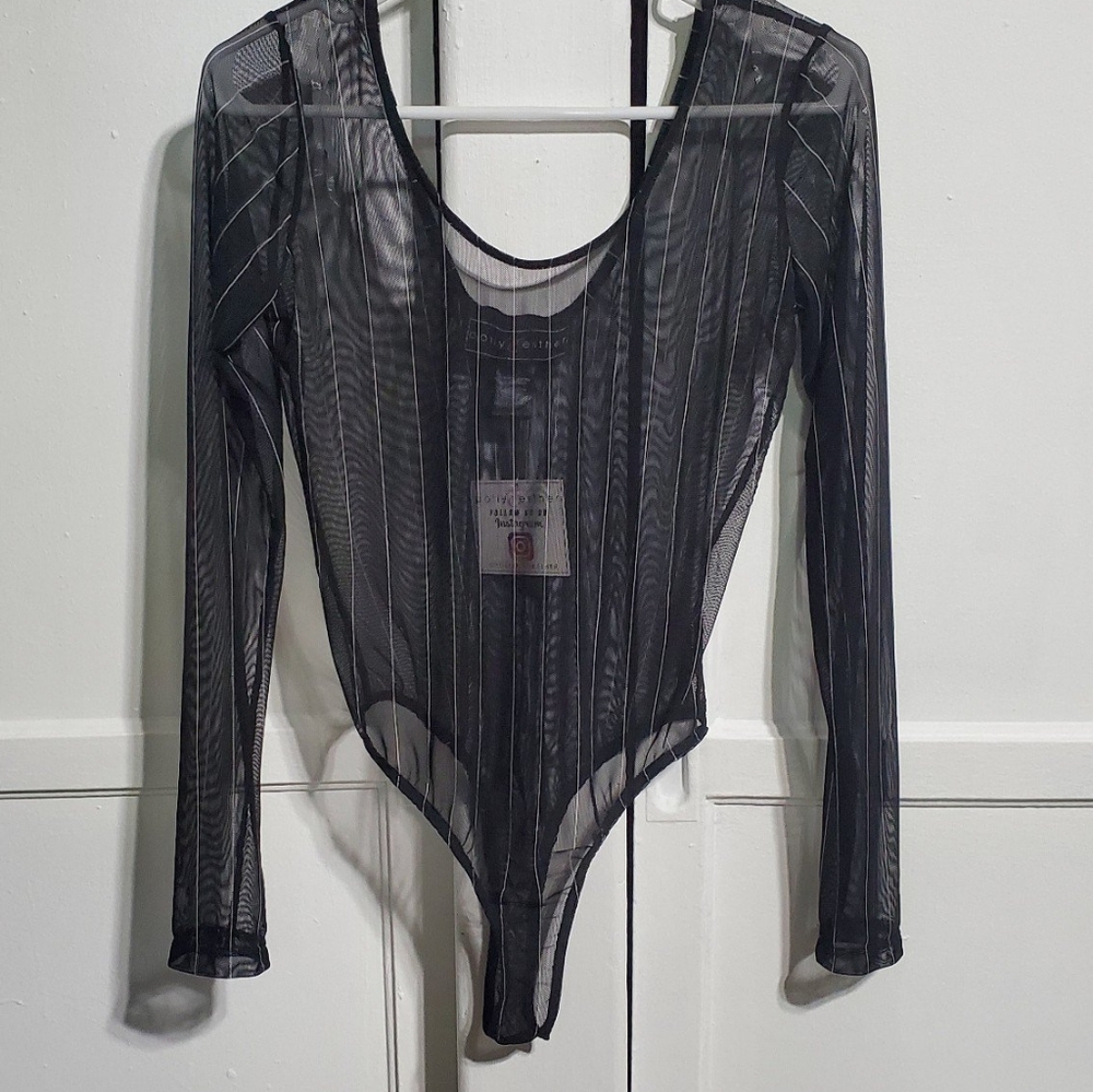 Black mesh bodysuit